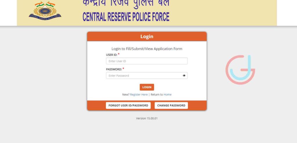 CRPF Admit Card Downloading Portal